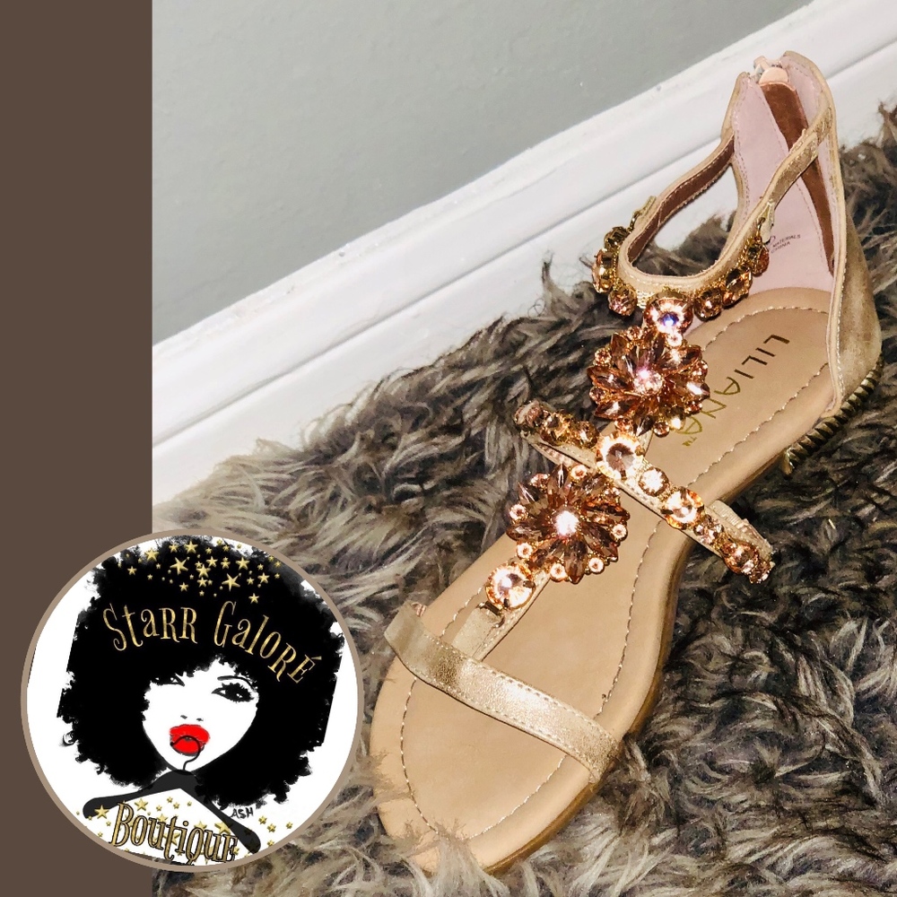 💍Gold Crystal Cluster Sandal💍